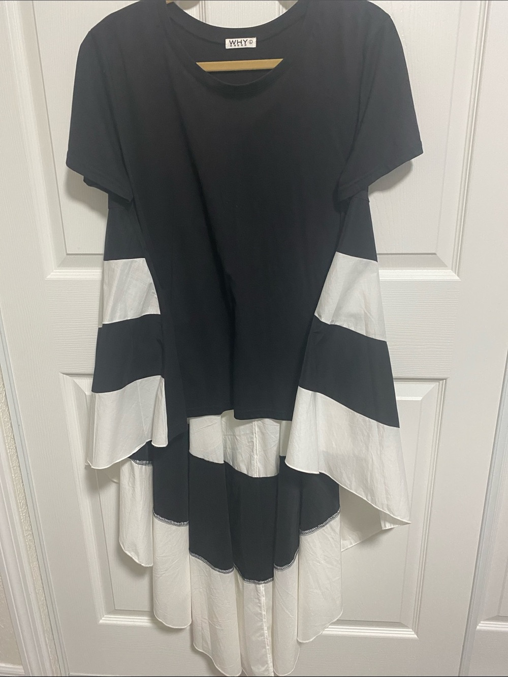 WHY T’Shirt high/low Top Black & White - Picture 5 of 5